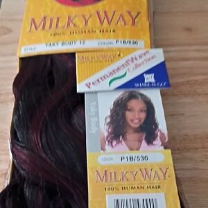 Human Hair Weave - Black and Red